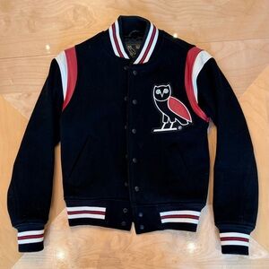 OVO Black Varsity Jacket with Owl Logo